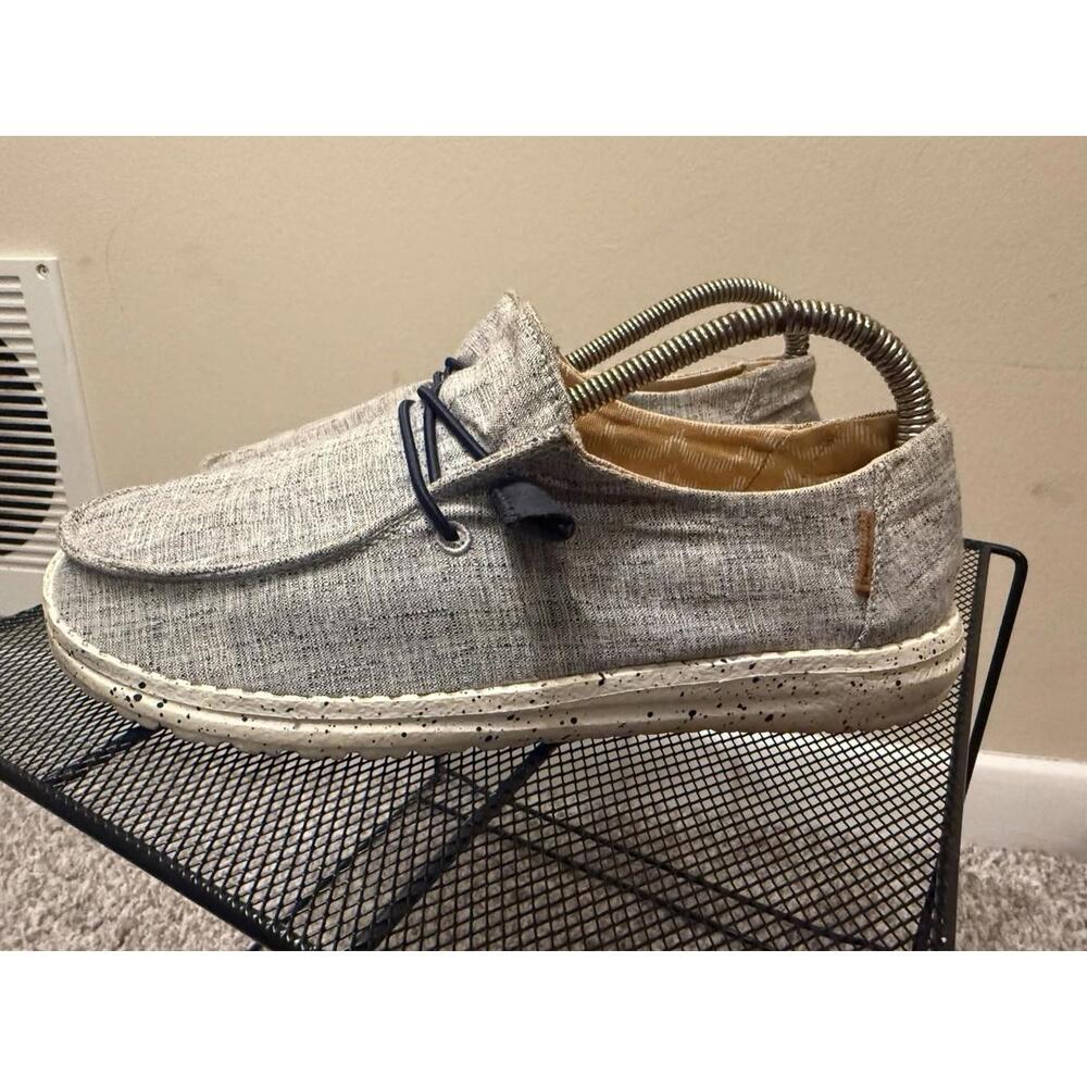 Hey Dude Wendy Chambray White Blue Slip On Shoes Women’s US 7 Excellent Cond. - Picture 1 of 6